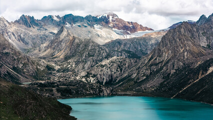 blue lake in the mountains