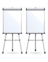 Two blank presentation flip charts
