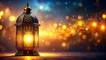 Ornate lantern, glowing light