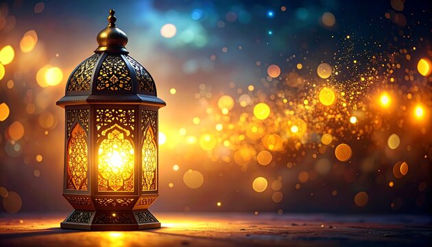 Ornate lantern, glowing light
