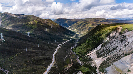 mountain landscape with blue sky