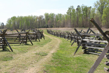 Row of Zig-zag Fences at Gaines' Mill Battlefield
