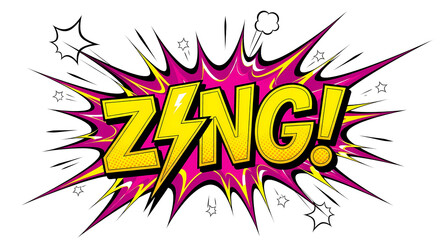 Pop Art 'Zing!' Explosion with Stars and Lightning