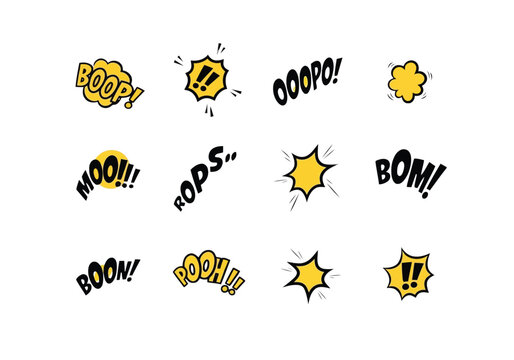 Vector illustration of illustration of comic book sound effect words