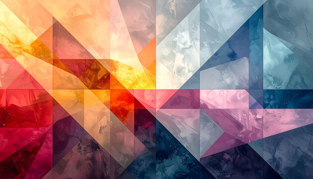 Abstract geometric shapes in vibrant colors (1) - Powered by Adobe