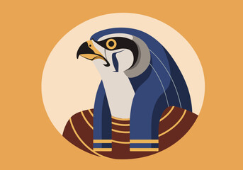 A stylized depiction of Horus the Egyptian god in vector graphic format