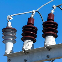 Electrical insulators on a utility pole