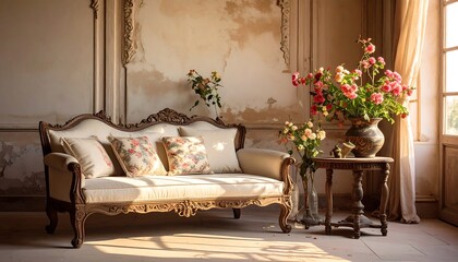 Elegant antique-style living room