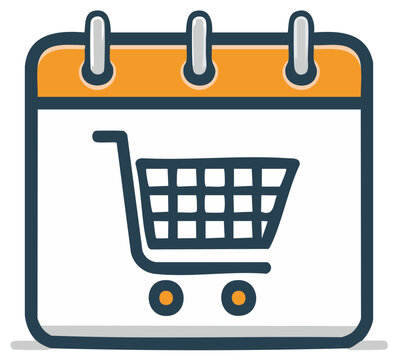 Calendar with Shopping Cart Icon