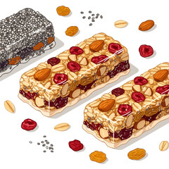 Delicious and healthy energy bars with nuts, seeds, and dried fruits, perfect for a nutritious snack