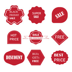  Discount price tags for retail marketing. Special and best offer vector graphic elements collection isolated. Eps10
