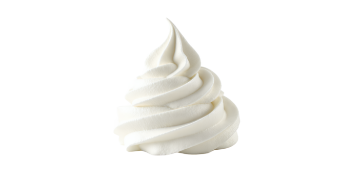 Whipped Cream Swirl, Creamy Dessert Topping, Food Photography, White Background, Delicious Texture, Sweet Treat, Culinary Image, Food Styling, Bakery, Confectionery, Restaurant Menu, Product Phot