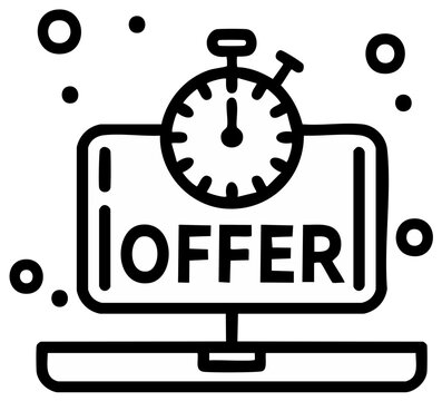 Limited time online offer timer notification concept