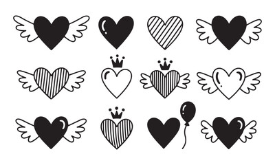 Black and White Heart Pattern Collection