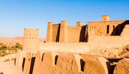 Ancient terracotta fortress in desert