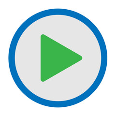 Play Button Vector Flat Icon Design