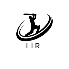 IIR Cricket Company logo. IIR Silhouette Logo design for entrepreneur and business. IIR Athletic Branding best icon.
