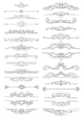 Obraz premium Vector illustration of illustration of collection of decorative vintage ornamental dividers