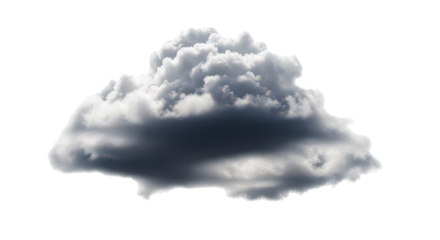 A dark storm cloud isolated on transparent background