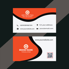 Modern Business Card Design Template in Orange and Black