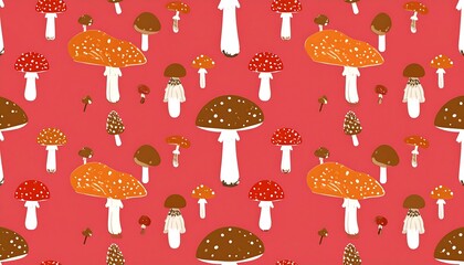 Colorful mushroom pattern
