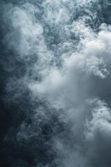 A moody, atmospheric background of swirling gray and white smoke or fog against a dark backdrop, creating a mysterious and dramatic effect.