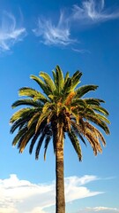 Palm tree against a clear blue sky (4)