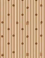 Brown stripes and coffee beans pattern