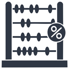 Abacus with Percentage Symbol Illustration Depicting Finance Calculation and Discount Offers Icon