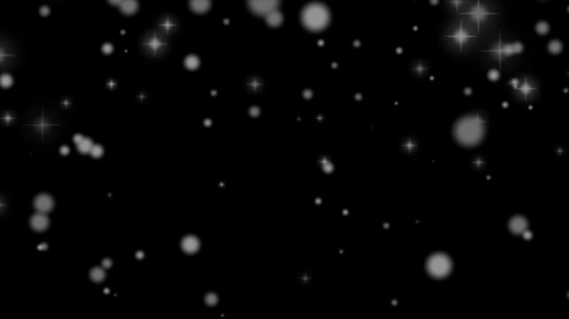 Christmas seasonal winter xmas snow and flakes animation particle overlay in black background 4k video
