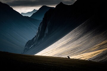 Dramatic mountain range, dramatic light