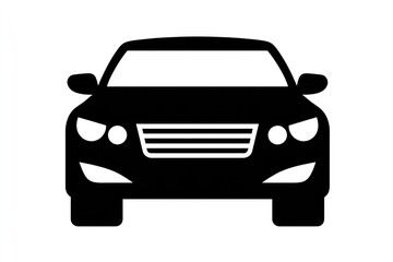 Fototapeta premium Front view silhouette of a sedan car