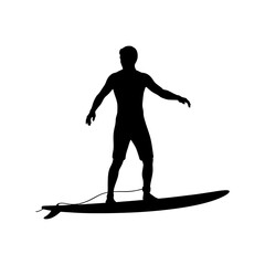 The silhouette of a man surfing in the ocean