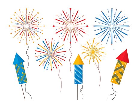 Colorful firework display