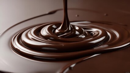 Melted chocolate swirls, pouring liquid