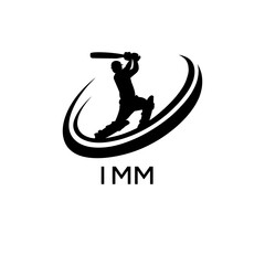 IMM Cricket Company logo. IMM Silhouette Logo design for entrepreneur and business. IMM Athletic Branding best icon.
