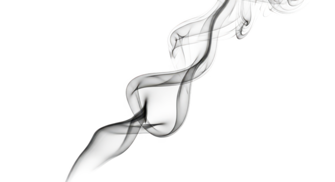 Abstract smoke swirl isolated on transparent background