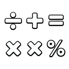 Obraz premium Vector illustration of illustration of mathematical symbols