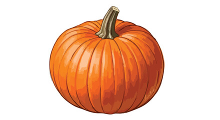 Vibrant orange pumpkin with textured stem, perfect for autumn harvest celebrations and seasonal decor projects.