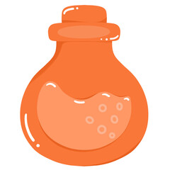 Halloween potion. Holiday cartoon character collection for celebration design. Spooky cute illustration.