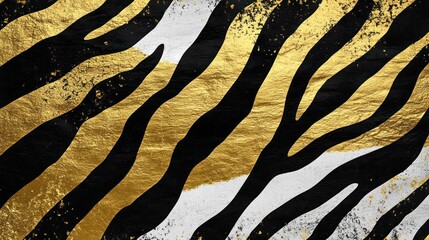 Abstract gold zebra print texture background