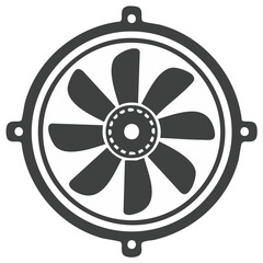 Simple Graphic Symbol of a Ventilation Fan for Air Conditioning and Cooling
