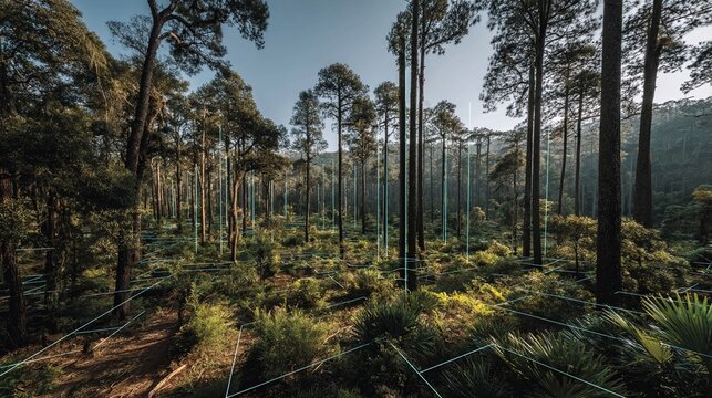 Interactive forest conservation systems use wildlife cameras, sound sensors, and AI analysis to track biodiversity, link ecosystems, and guide sustainable reforestation efforts.