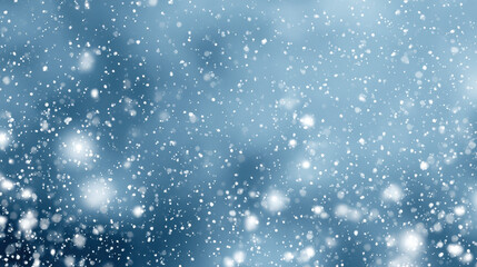 Obraz premium Serene winter scene with falling snowflakes against blurred blue background, creating peaceful and tranquil atmosphere. soft focus adds dreamy quality to image
