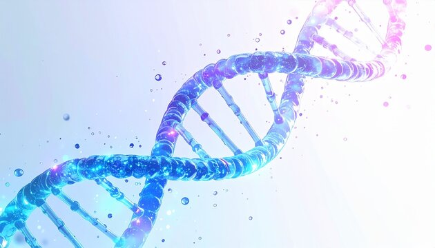 Glowing DNA Helix A Futuristic Abstract 3D Render