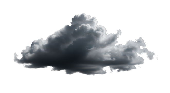Dark storm cloud isolated on transparent background