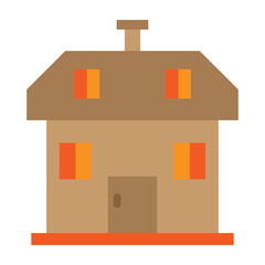 Cottage Vector Flat Icon Design