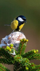 Bird perched on a sugared treat