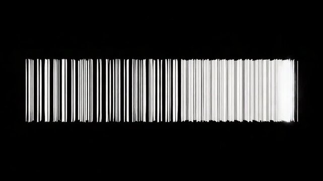 Abstract Barcode Light Scan on Black Background Animation.