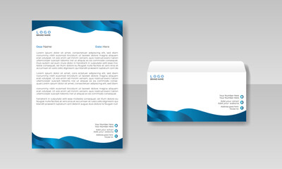 Unique clean and stylish letterhead and envelope design